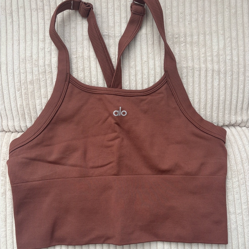 Alo Yoga Ribbed Bra Tank - Chestnut